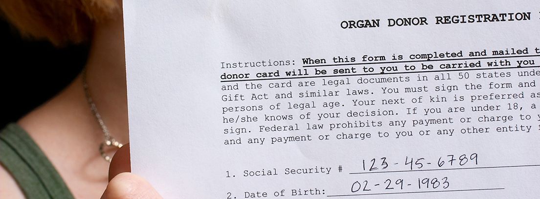 documento de consentimiento para ser donante de órganos