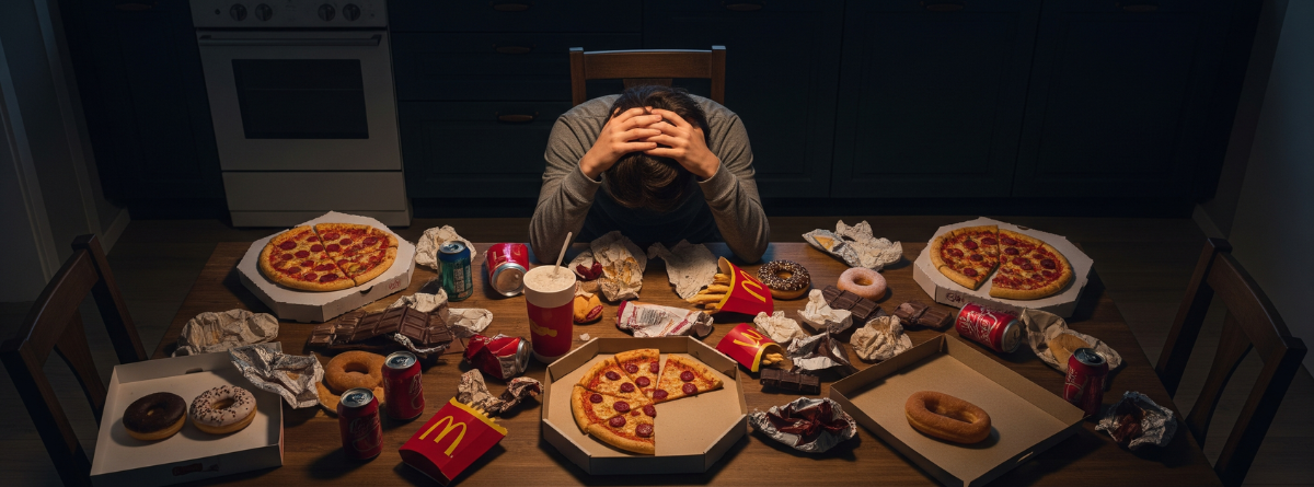 atracón de comida nocturno
